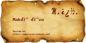 Makó Éva névjegykártya